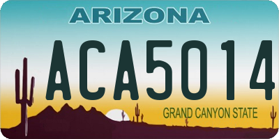 AZ license plate ACA5014