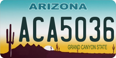 AZ license plate ACA5036