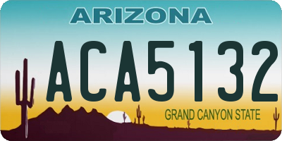 AZ license plate ACA5132