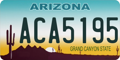 AZ license plate ACA5195