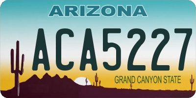 AZ license plate ACA5227