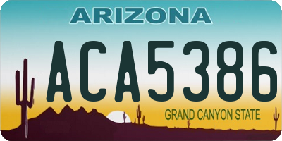 AZ license plate ACA5386
