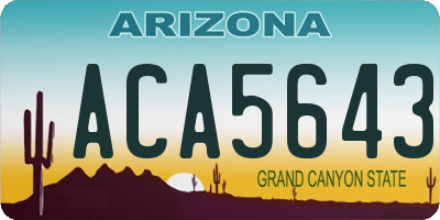 AZ license plate ACA5643