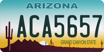AZ license plate ACA5657