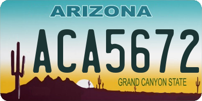 AZ license plate ACA5672