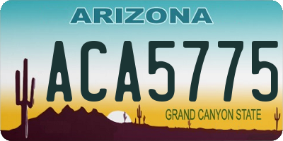 AZ license plate ACA5775