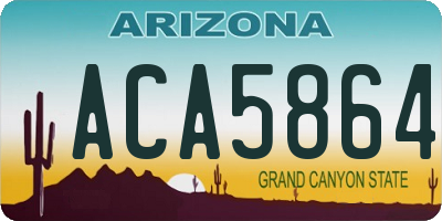 AZ license plate ACA5864