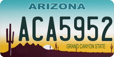 AZ license plate ACA5952