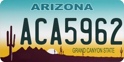 AZ license plate ACA5962