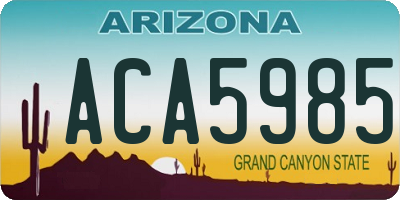 AZ license plate ACA5985