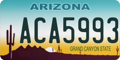 AZ license plate ACA5993