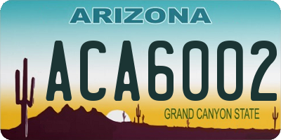 AZ license plate ACA6002
