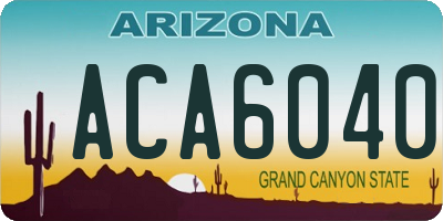 AZ license plate ACA6040