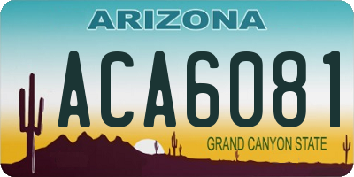 AZ license plate ACA6081