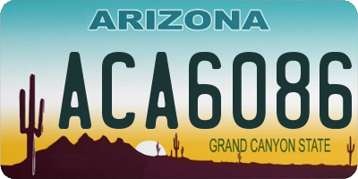 AZ license plate ACA6086