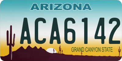 AZ license plate ACA6142