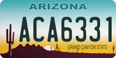 AZ license plate ACA6331