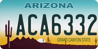 AZ license plate ACA6332