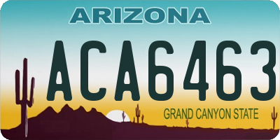 AZ license plate ACA6463