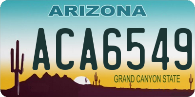 AZ license plate ACA6549
