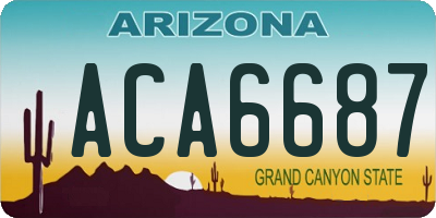 AZ license plate ACA6687