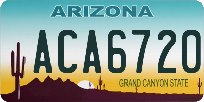 AZ license plate ACA6720