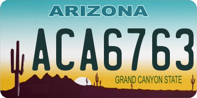 AZ license plate ACA6763