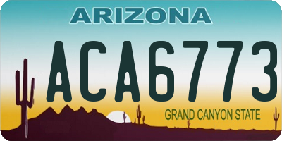 AZ license plate ACA6773