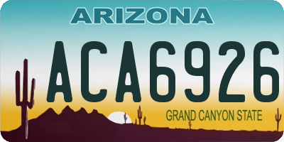 AZ license plate ACA6926