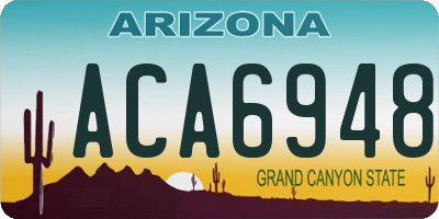 AZ license plate ACA6948