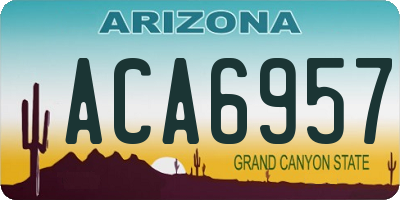 AZ license plate ACA6957