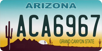 AZ license plate ACA6967