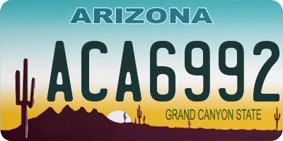 AZ license plate ACA6992
