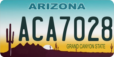 AZ license plate ACA7028