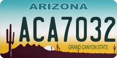 AZ license plate ACA7032