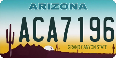 AZ license plate ACA7196