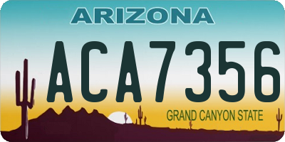 AZ license plate ACA7356