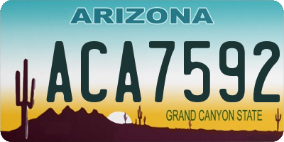 AZ license plate ACA7592