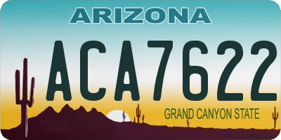 AZ license plate ACA7622