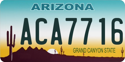 AZ license plate ACA7716