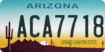 AZ license plate ACA7718