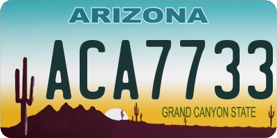 AZ license plate ACA7733