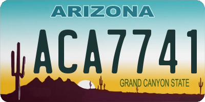 AZ license plate ACA7741