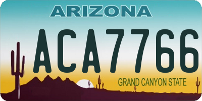 AZ license plate ACA7766