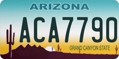 AZ license plate ACA7790