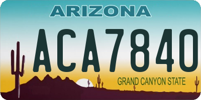 AZ license plate ACA7840