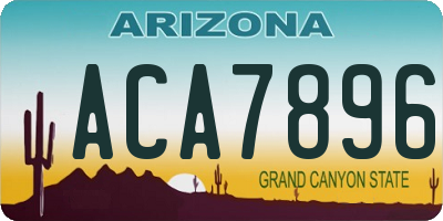 AZ license plate ACA7896