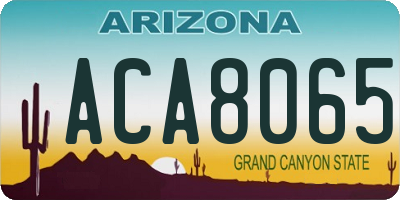 AZ license plate ACA8065