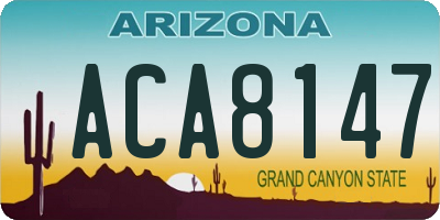 AZ license plate ACA8147