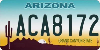 AZ license plate ACA8172